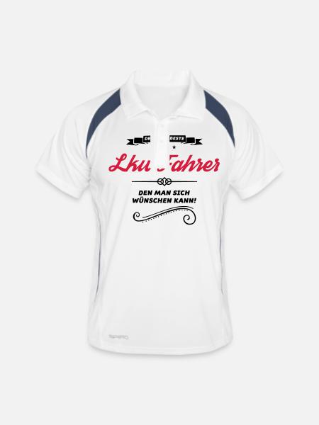 lkw fahrer der allerbeste - Männer Polo atmungsaktiv - Weiß/Navy - Vorne