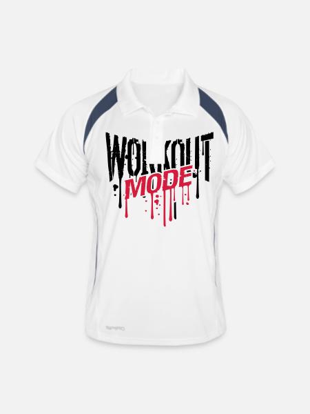 mode d'entraînement graffiti chute gym spray bête - Polo respirant Homme - blanc/marine - Devant