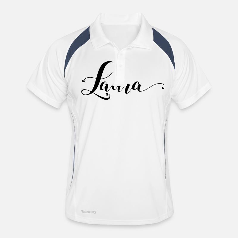 laura - Männer Polo atmungsaktiv - Weiß/Navy