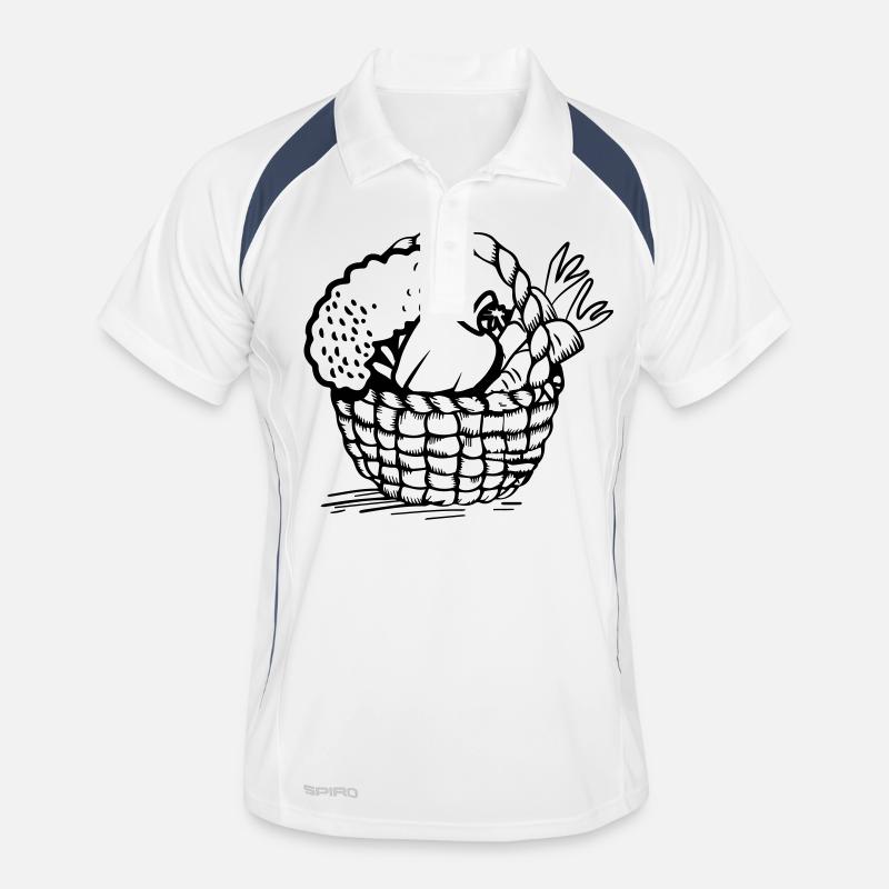 gemüse korb - Männer Polo atmungsaktiv - Weiß/Navy