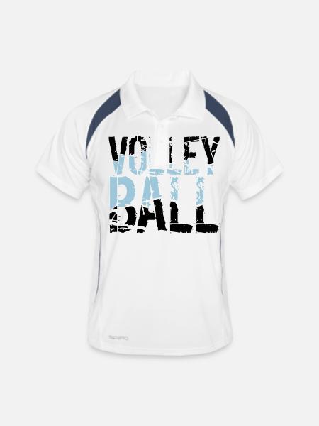 graffiti drops spray stamp pattern cool volleyball - Men's Polo breathable - white/navy - Front