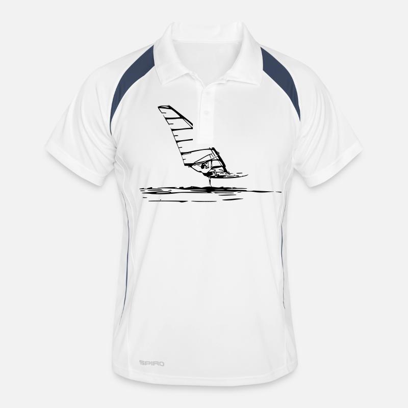 Windsurf Foil Sketch Männer Polo atmungsaktiv
