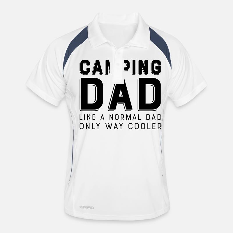 camping dad - Männer Polo atmungsaktiv - Weiß/Navy