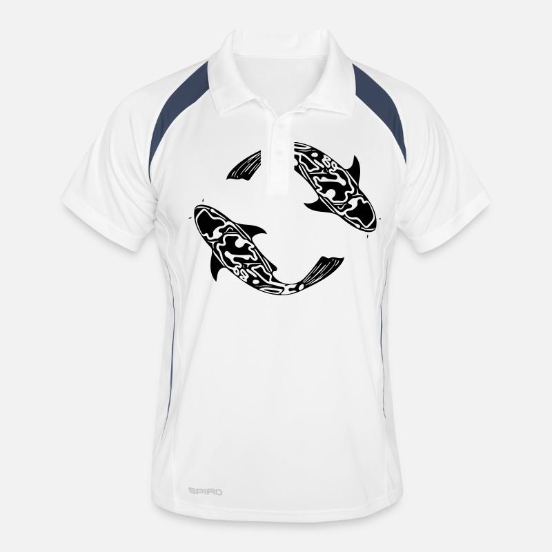 Two Koi Carp Fish Vector Men's Polo breathable