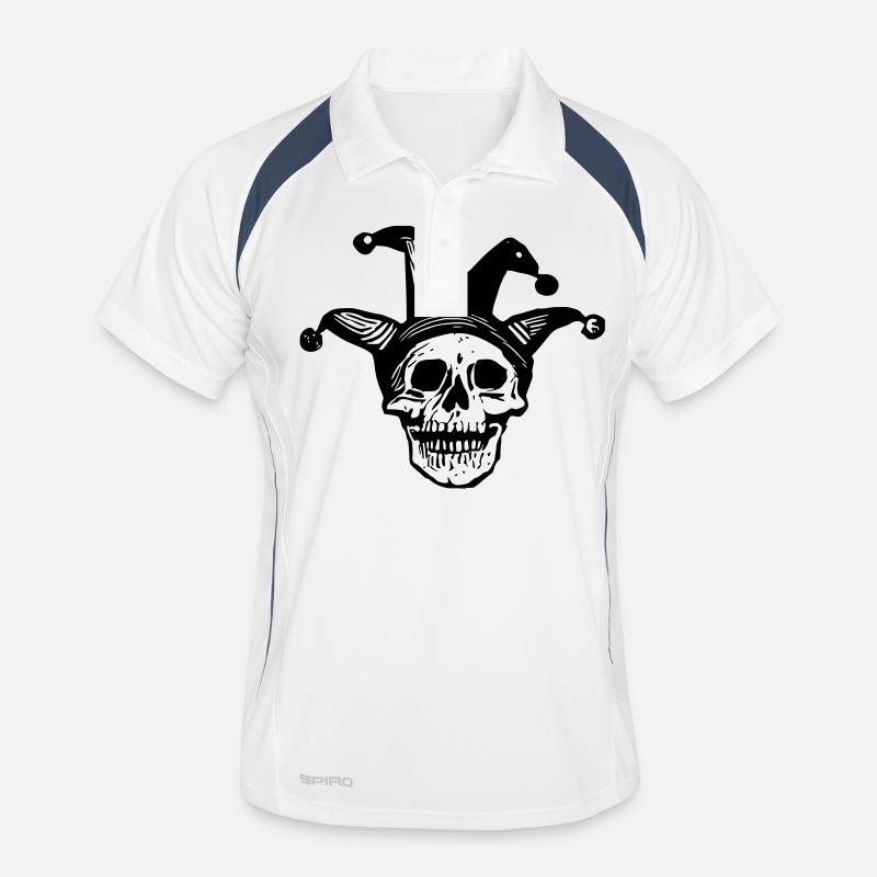 Narr Schädel - Männer Polo atmungsaktiv - Weiß/Navy