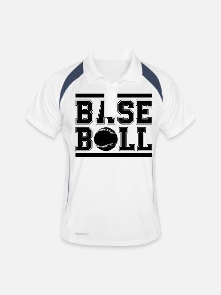 base-ball - Polo respirant Homme - blanc/marine - Devant
