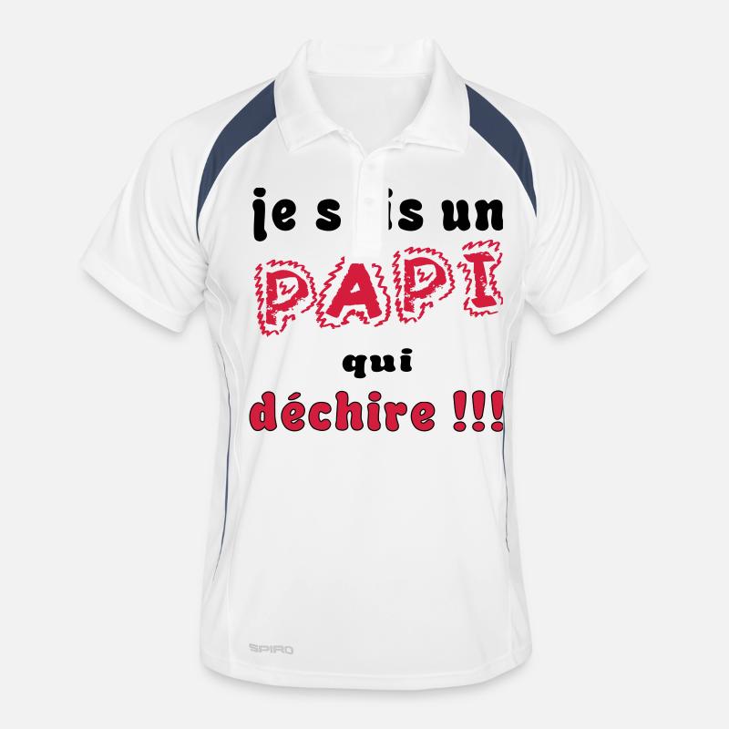 PAPI PAPY - Männer Polo atmungsaktiv - Weiß/Navy