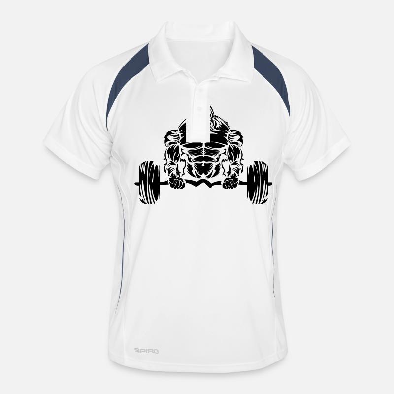 gorilla strong beast - Männer Polo atmungsaktiv - Weiß/Navy