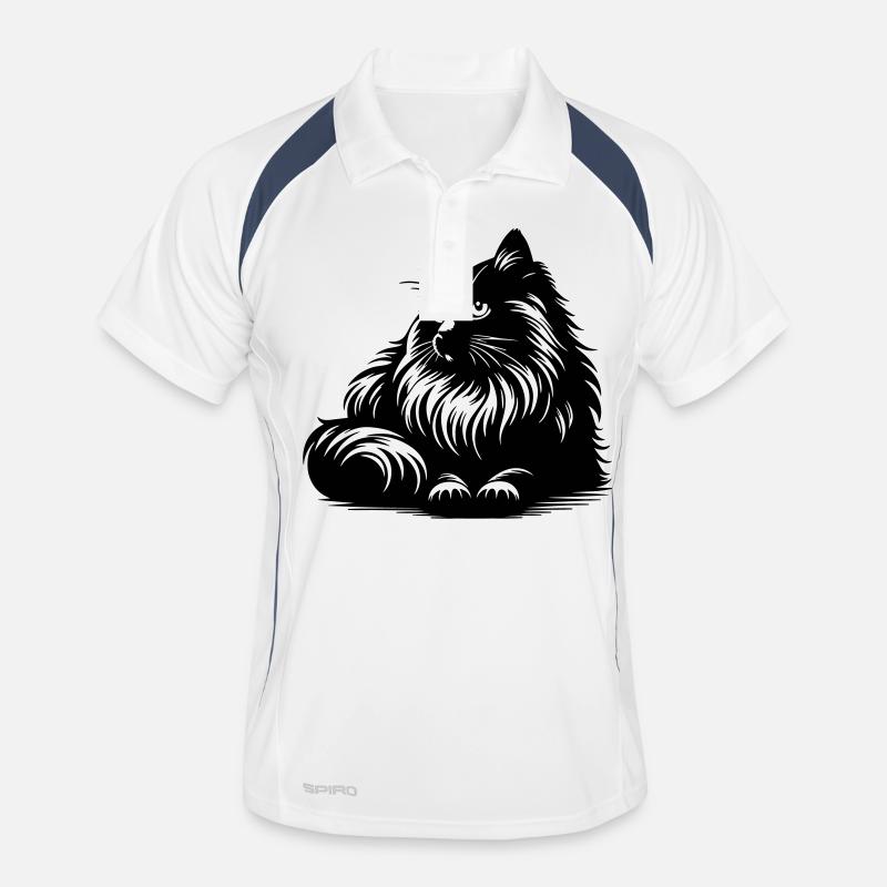 Ragdoll Katze - Männer Polo atmungsaktiv - Weiß/Navy