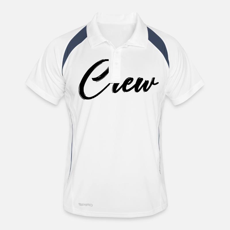 crew - Männer Polo atmungsaktiv - Weiß/Navy