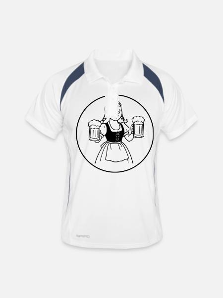 Bier mädchen - Men's Polo breathable - white/navy - Front