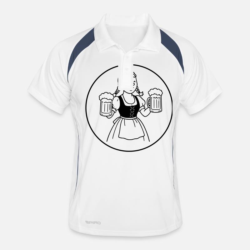 Bier mädchen - Männer Polo atmungsaktiv - Weiß/Navy