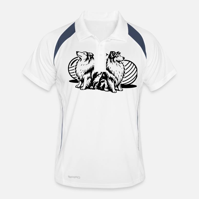 Treibball (einfärbbar) - Männer Polo atmungsaktiv - Weiß/Navy