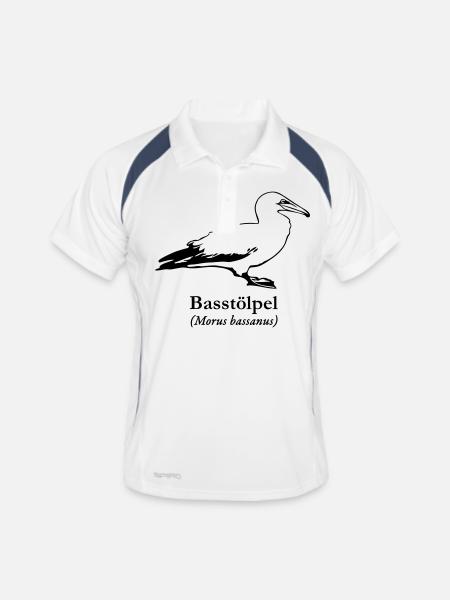 Basstölpel - Männer Polo atmungsaktiv - Weiß/Navy