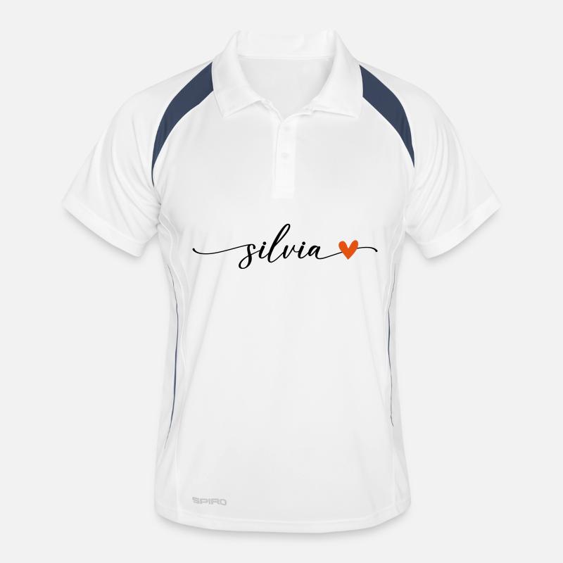 Silvia Name Kalligrafie Schrift Männer Polo atmungsaktiv