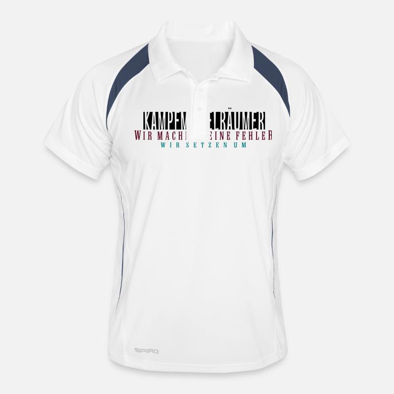 kampfmittelräumer_vec_3 de - Männer Polo atmungsaktiv - Weiß/Navy