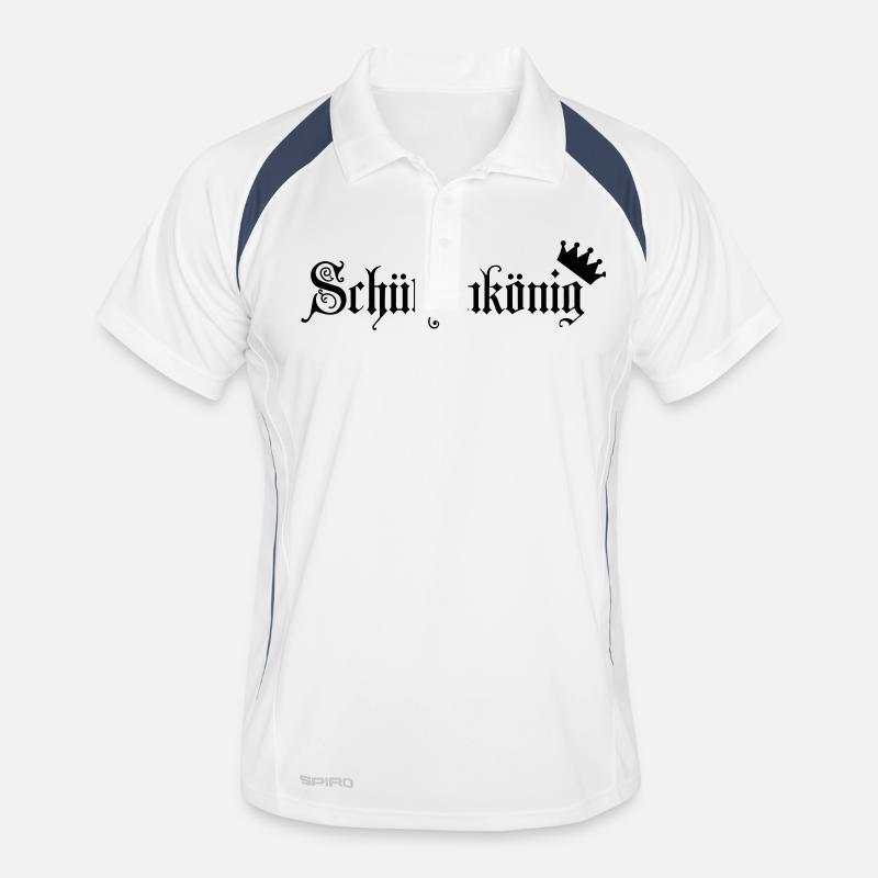 Schützenkönig - Männer Polo atmungsaktiv - Weiß/Navy
