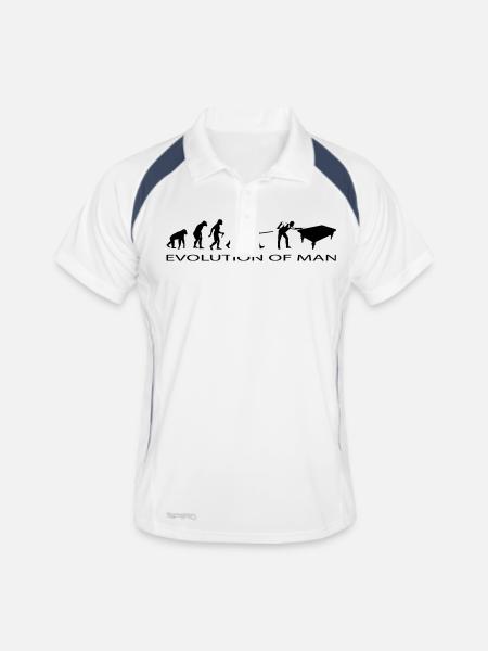 (snooker_final) - Männer Polo atmungsaktiv - Weiß/Navy - Vorne