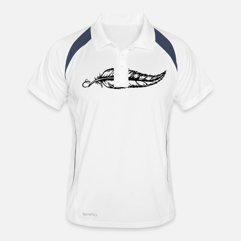 Feder - Männer Polo atmungsaktiv - Weiß/Navy