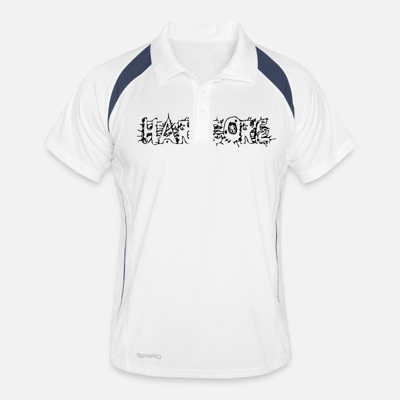 Hardcore - Männer Polo atmungsaktiv - Weiß/Navy