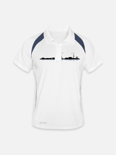 Brême Skyline - Polo respirant Homme - blanc/marine - Devant