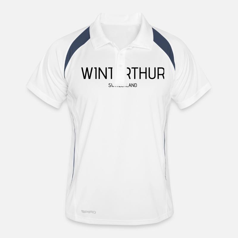 Winterthur - Männer Polo atmungsaktiv - Weiß/Navy
