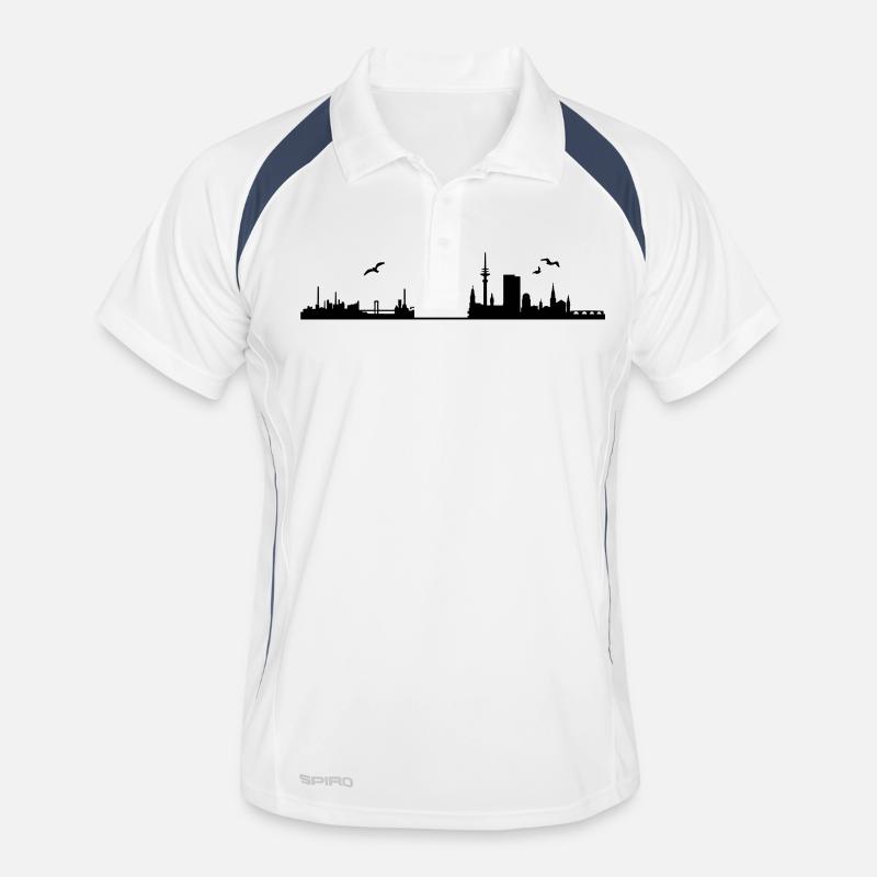 Hamburger Skyline Männer Polo atmungsaktiv