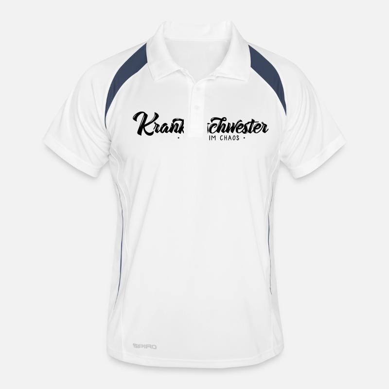 Krankenschwester - Männer Polo atmungsaktiv - Weiß/Navy