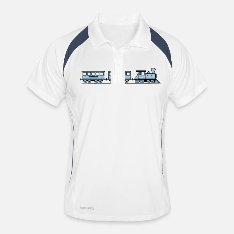 Zug Eisenbahn Dampflok Wagons Männer Polo atmungsaktiv