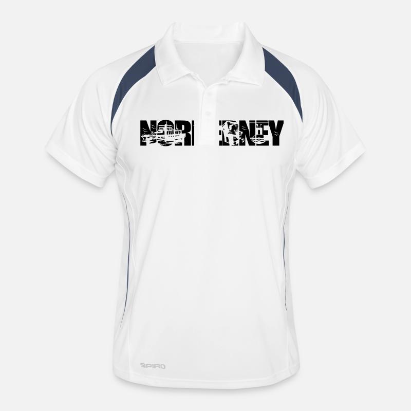 Norderney Skyline - Männer Polo atmungsaktiv - Weiß/Navy