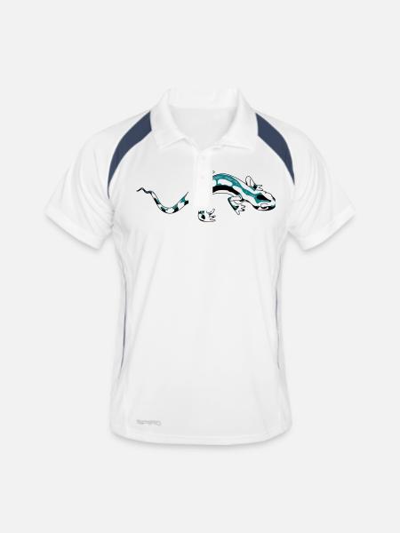 Salamandre - Polo respirant Homme - blanc/marine - Devant