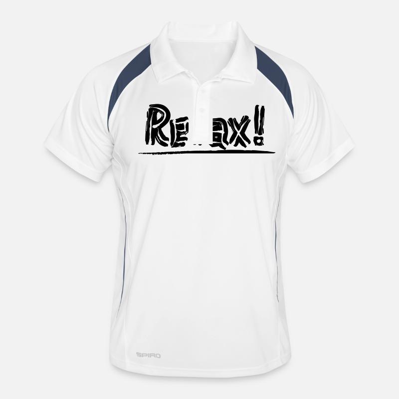 Relax! - Männer Polo atmungsaktiv - Weiß/Navy