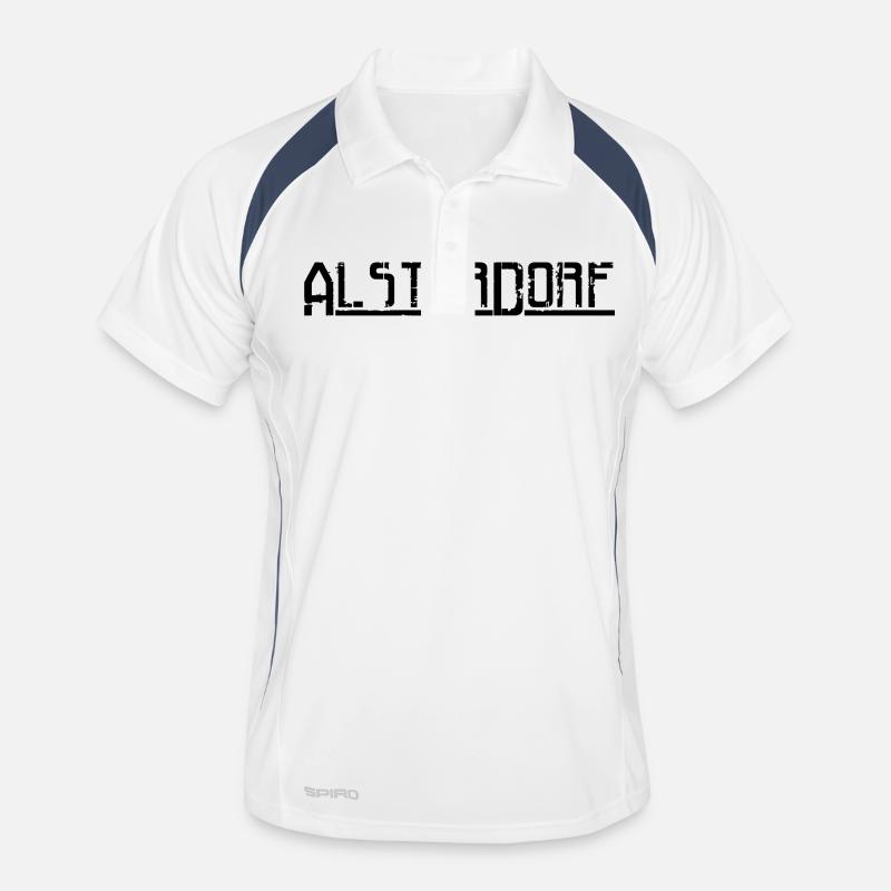 alsterdorf - Männer Polo atmungsaktiv - Weiß/Navy