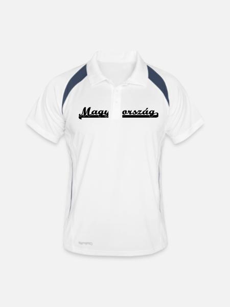Magyarorszg writing - Men's Polo breathable - white/navy - Front