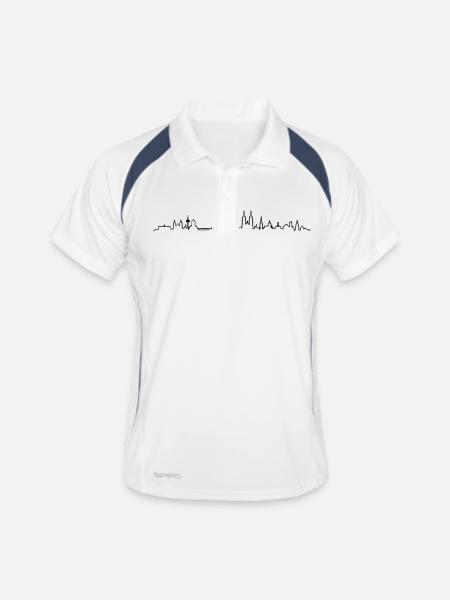 Skyline - Regensburg - Männer Polo atmungsaktiv - Weiß/Navy - Vorne