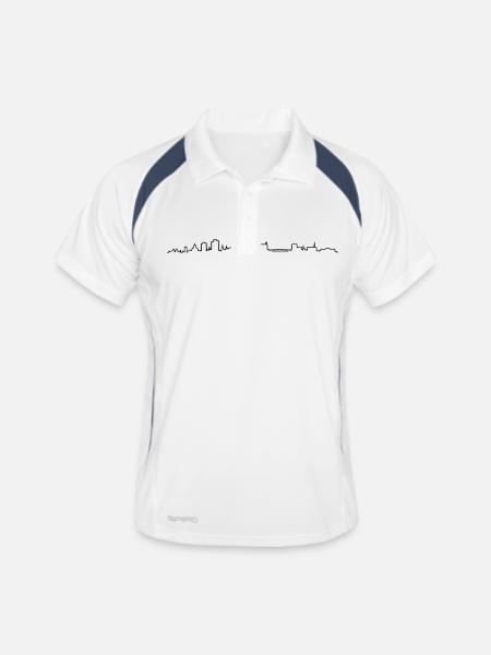 Skyline - Mannheim - Männer Polo atmungsaktiv - Weiß/Navy - Vorne