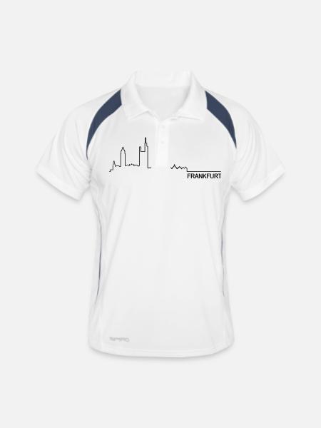 Skyline Frankfurt - Männer Polo atmungsaktiv - Weiß/Navy - Vorne