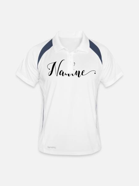 nadine - Männer Polo atmungsaktiv - Weiß/Navy