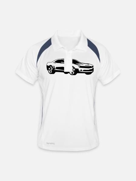 camaro - Men's Polo breathable - white/navy - Front
