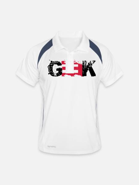 Geek Farbabdruck - Polo respirant Homme - blanc/marine - Devant
