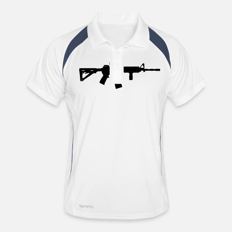 ar15 rifle m4 tactical - Männer Polo atmungsaktiv - Weiß/Navy