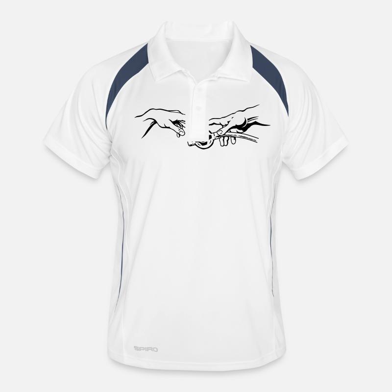 Tauchgott-2 - Männer Polo atmungsaktiv - Weiß/Navy