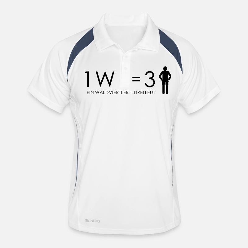 1W4 3L - Männer Polo atmungsaktiv - Weiß/Navy