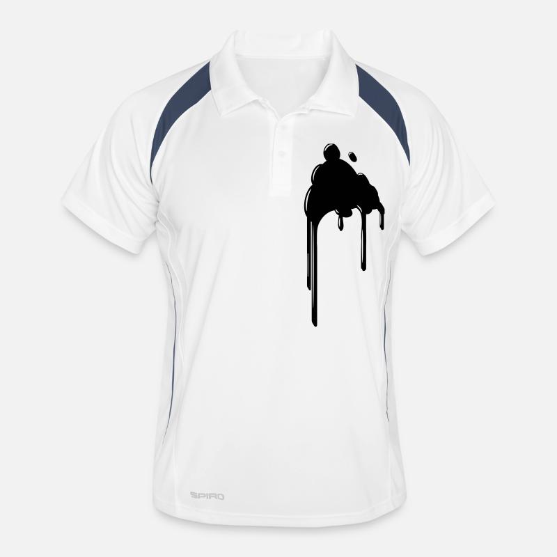 Klecks flecken - Männer Polo atmungsaktiv - Weiß/Navy