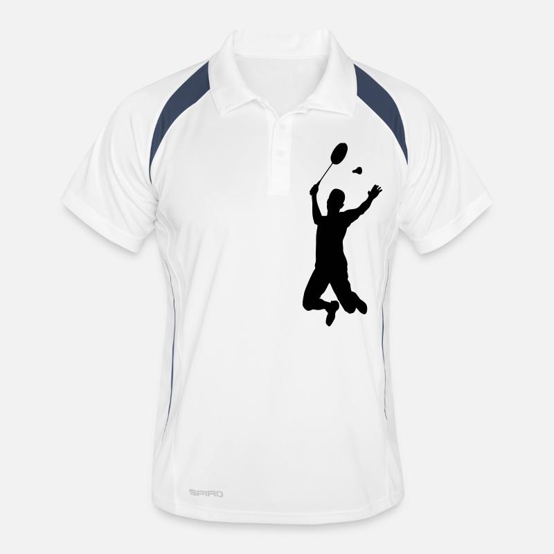 badminton silhouette Männer Polo atmungsaktiv