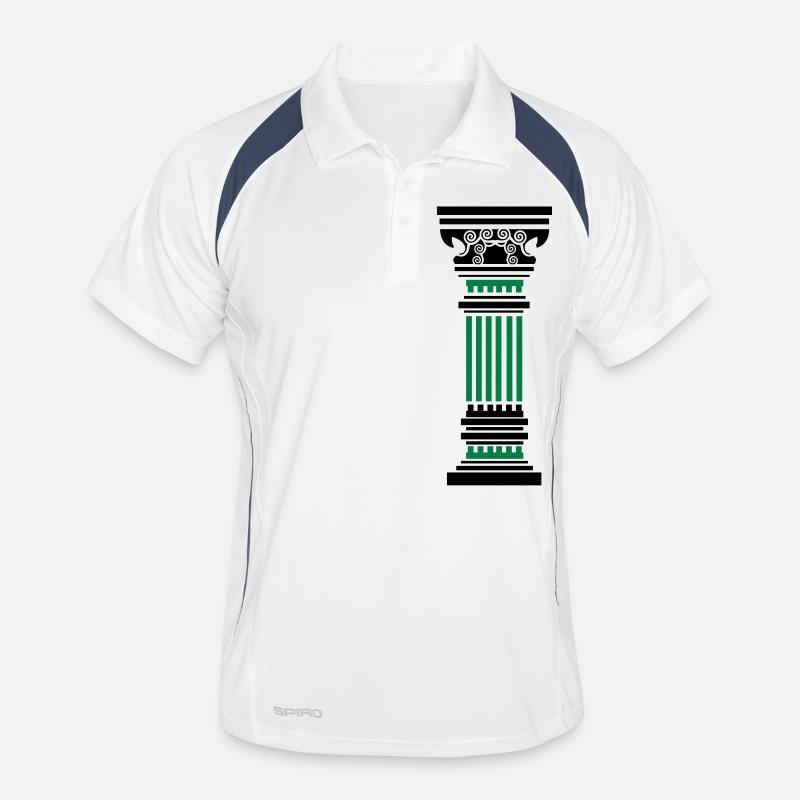 antike säule - Männer Polo atmungsaktiv - Weiß/Navy