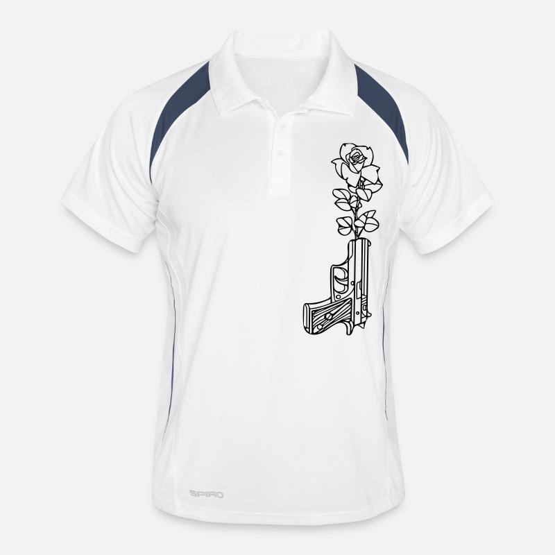 Pistole Blume Männer Polo atmungsaktiv