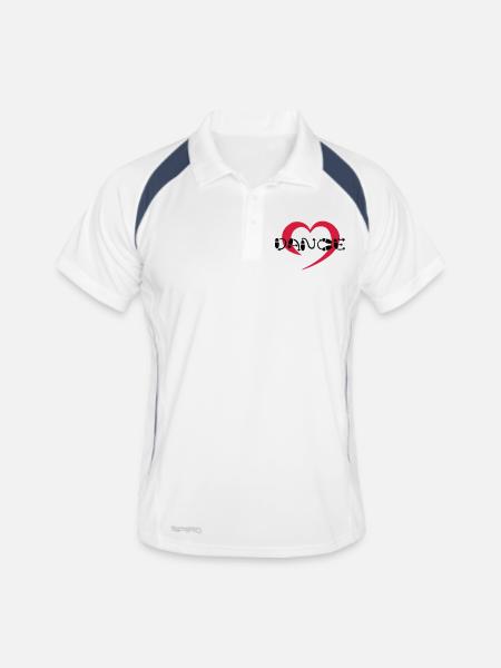 Hearty Dance - Männer Polo atmungsaktiv - Weiß/Navy - Vorne