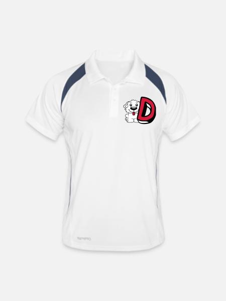 Dog D Letter Dog Sitting Small Dog Cute - Men's Polo breathable - white/navy - Front