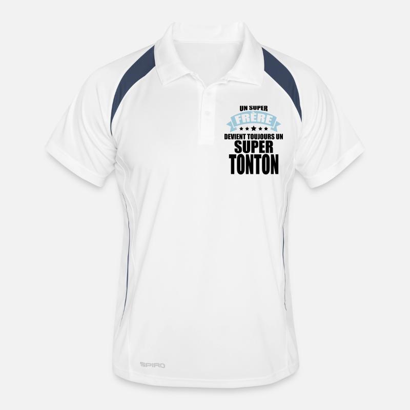 un super frère devient toujours un super tonton - Polo respirant Homme - blanc/marine